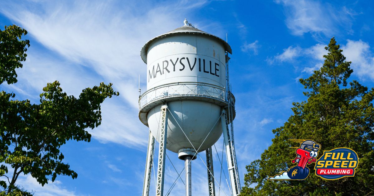 Image of the water tower in Marysville, Washington